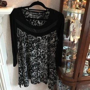 Black and beige swing tunic